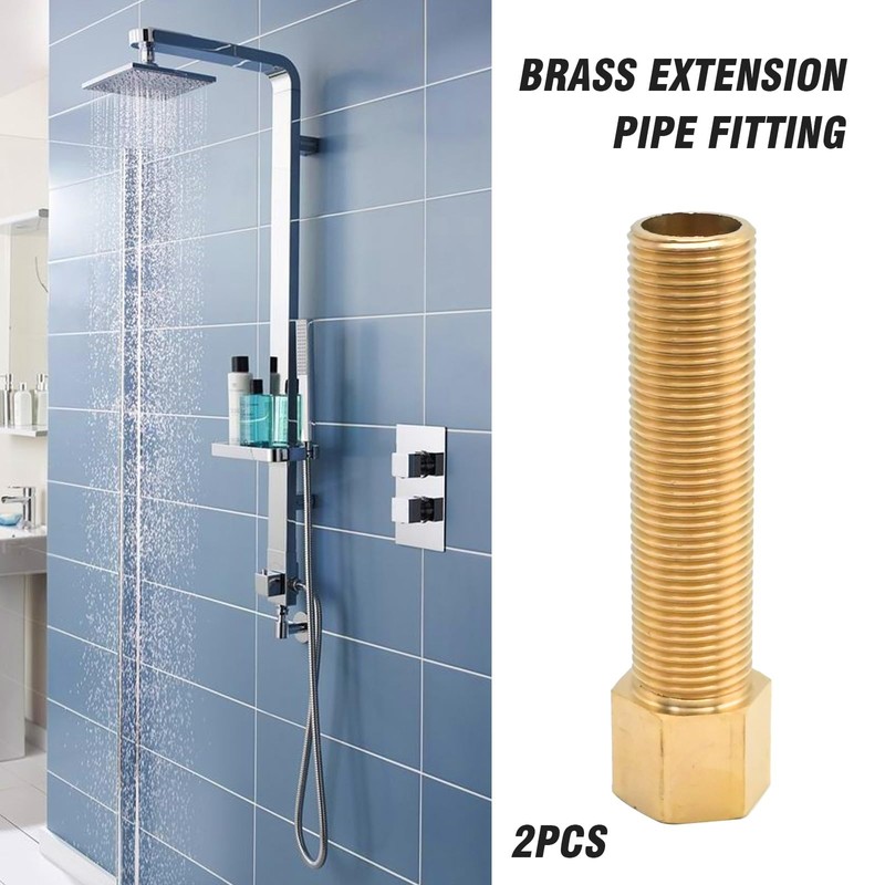 VIKKSAER Brass Extension Pipe Fitting, 1/2" Male X 1/2'' Female