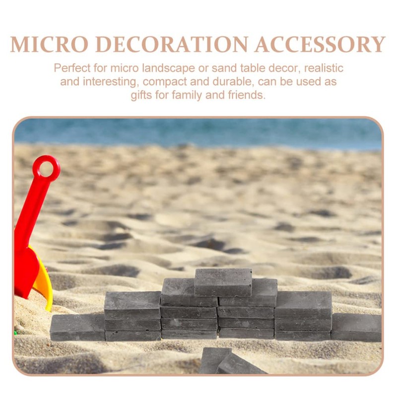 Vaguelly 150 PCS Miniature Brick, 1: 16 Mini Grey Wall