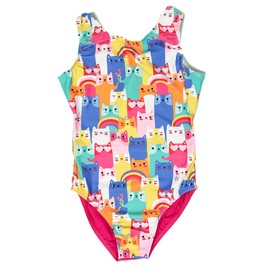 Destira Gymnastics Leotards for Girls, Catlandia, Super Soft Leotards for Women and Girls with Matching Scrunchie, Gymnastics, Dance, Cheer, Yoga, and More, Child XS (5x)