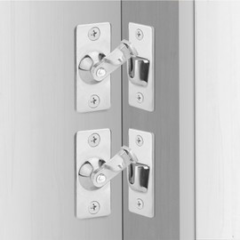 KOVOSCH KOVOSCH 2 Pack Screen Door Latch 90 Degree, 1.73 x 0.75 Inches Gate Latch Sliding Screen Door Lock Barn Door Latch, Silver