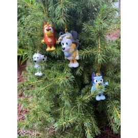 Bluey family and friends Ornaments. Bingo Bluey Heeler Pups Toys Blue Figures