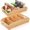 Pumtus 2 Pack Bamboo Pantry Organizers, Storage Bin with Removable