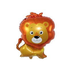 CHIL 4PCS 33 Inch Loin Foil Balloons Helium Lion Shaped Animal Party Balloons Cartoon Animal Loin Woodland Balloons for Jungle Safari Themed Birthday Party Decorations