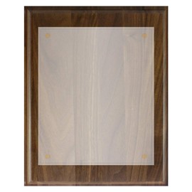Wood Board Document Holder Plaques Kits 5"x7" Walnut Board with 3.5" x 5" Plexiglass