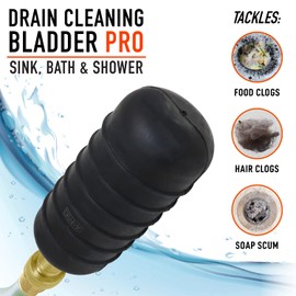 DrainX Hydro Pressure Drain Cleaning Bladder - Fits 4" to 6" Drain Pipes - Unclogs Stubborn Blockages in Bathroom Sinks, Shower Drains, Bathtubs, Plumbing Pipes