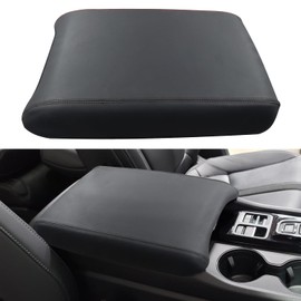 ZOXOQ Armrest Cover for Honda Pilot Accessories 2023-2025 / Passport Accessories 2024-2026 / Ridgeline Accessories 2024 2025 Center Console Leather Pad Arm Rest Protector Cushion (Black Stitches)