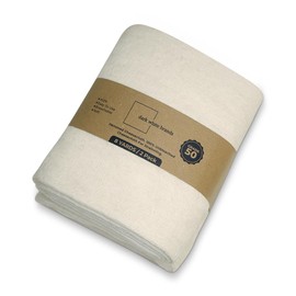 Dark White Premium Reusable Cheesecloth 100% Organic Cotton for Straining, Cooking, Nut Milk, Durable, Chemical-Free, Multi-Purpose Fabric for Crafts, and Household Needs (8 Yard Roll - Grade 50)