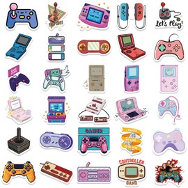Gamepad Stickers 50 Pack Laptop Stickers,Vinyl Waterproof Stickers for Water Bottles Skateboard Scrapbook Bike Computer,Phone,-Graffiti Stickers Pack for Teens Girls Kids Adults(Game)