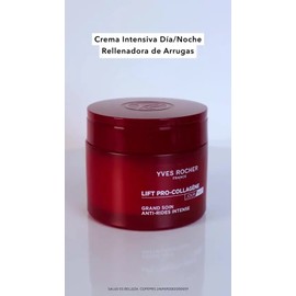 Yves Rocher Crema Facial Intensiva Para Día y Noche Atenuadora De Arrugas con Ácido Hialurónico y Colágeno Vegetal Lift Pro Collagne 75 ml