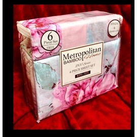 METROPOLITAN BAMBOO 1800 SERIES 6pc SHEET SET KING SIZE,incl 2 free pillowcases,
