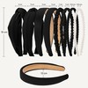Brown Headbands for Women Girls Non Slip Floral Padded Hairbands