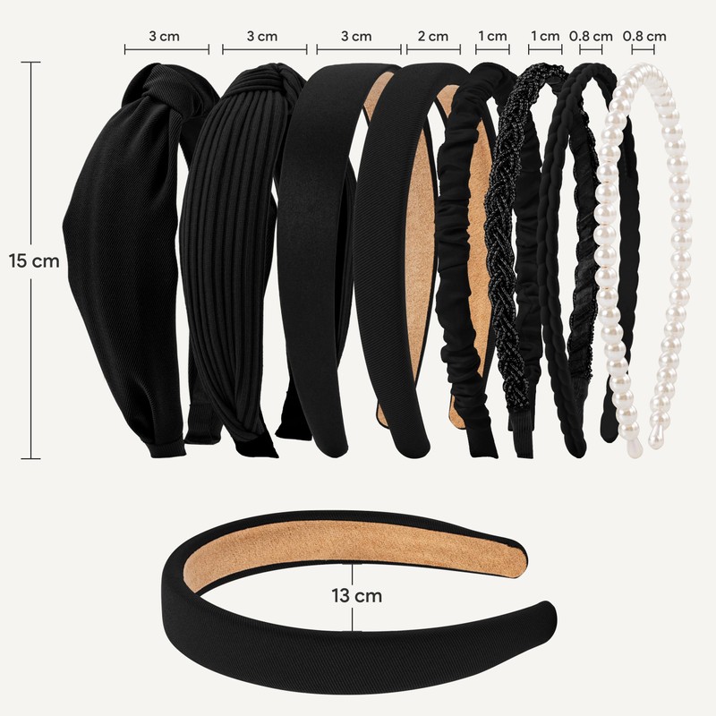 Brown Headbands for Women Girls Non Slip Floral Padded Hairbands