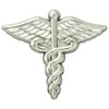 PinMart Silver Plated Medical Caduceus Lapel Pin