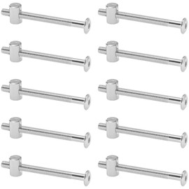 10 Sets of Furniture Connector Bolts and Barrel Nuts,Bed Bolt and Nut Kit (M6×70mm)