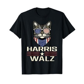 Harris Walz 2024 Childless Cat Lady Democratic VP President T-Shirt