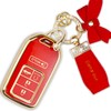 Simocky Key Fob Cover with Diamond Keychain, Car Key Shell