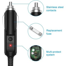 BestCH Car DC Adapter Compatible with Supersonic 9" SC-499 SC-499D, SC-495 7" Portable Rechargeable TFT LCD TV Television Digital Tuner Auto Vehicle Boat RV Camper Lighter Plug Power Supply Cord