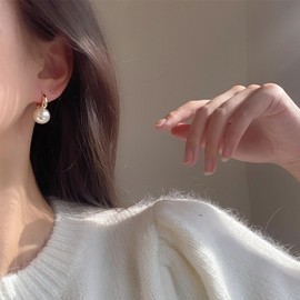 Pearl Earrings for Women White Pearls Earrings for Brides Party Prom Dresses Accessorie Wedding Jewelry for Bride Wedding Jewelry