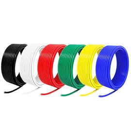IV 6 Color Set 1.25 sq Black, White, Red, Green, Yellow, Blue Each Color 6.6 ft (2 m) Electrical Wire Only Cut, Vinyl Insulated Wire for Electrical Appliances Cable