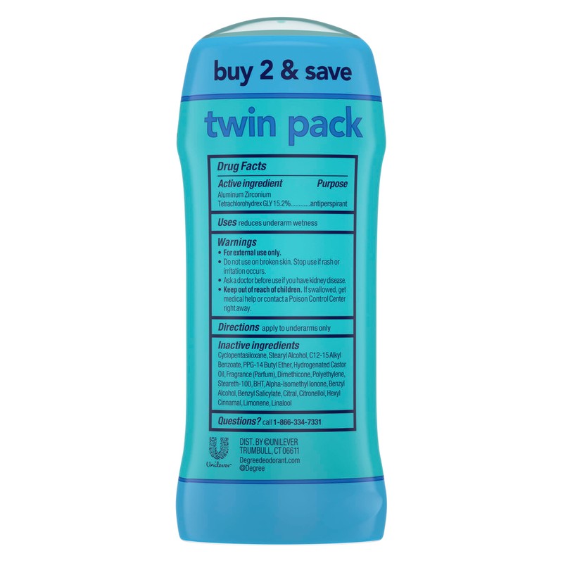 Degree Antiperspirant Deodorant Shower Clean Twin Pack 48-Hour Sweat and