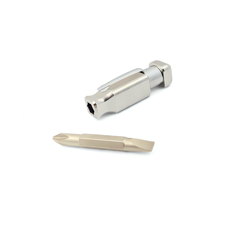 Pocket Screwdriver with Magnet & Clip (Stainless Steel) Double Ended
