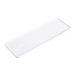 Bandeja de cerámica flotante, color blanco, bandeja rectangular grande para cocina, para joyas, toallas, velas, jabón, 26 x 9 x 3 x 3 cm
