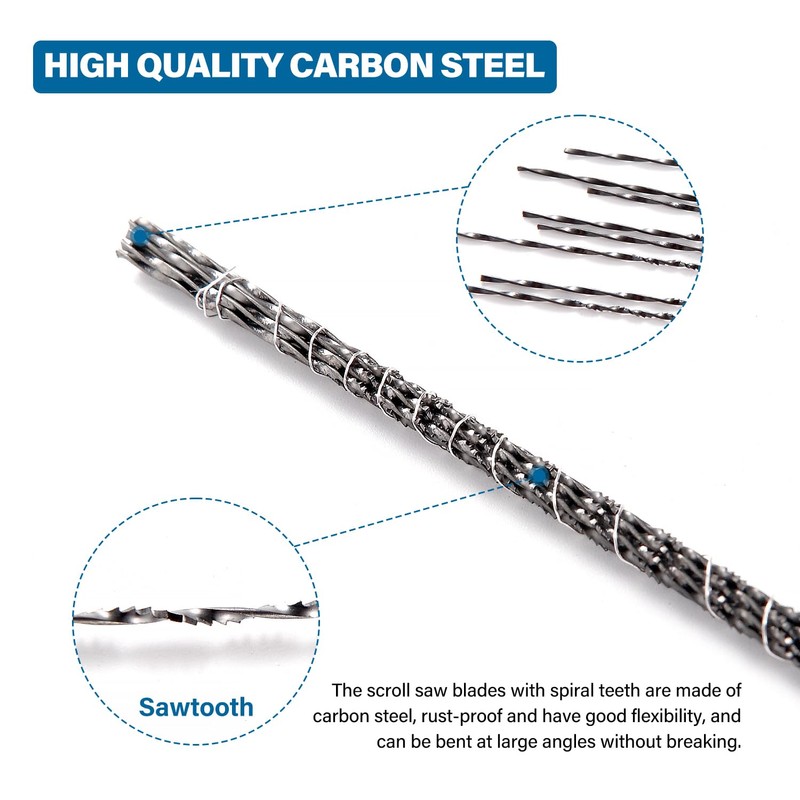 VooGenzek 12 Spiral Scroll Saw Blades, 5# Teeth, for Wood