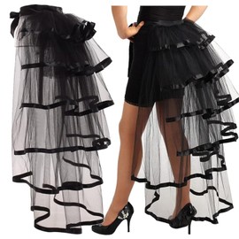 GRACEART Victorian Steampunk Tulle Bustle Vintage Tutu Belt Lace Underskirt Neo-Gothic Costume