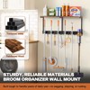 Broom Holder Wall Mount with Cleaning Supplies Organizer, Laundry Room