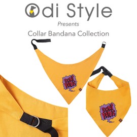 Odi Style Dog Bandana Collar - Dog Accessories for Large Dogs, Puppy Dog Bandanas Boy Girl, Handkerchief, Scarf for Medium Dogs, Unique Shape, Adjustable Fit, Graphic Design, One Piece (Orange)