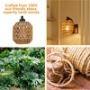 lobolighting Boho Rattan Wall Sconces Set of Two Hardwired Hand-Woven