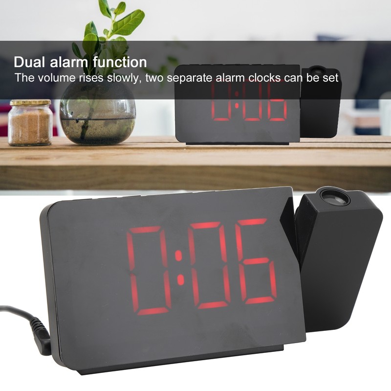 LED Projector Alarm Clock with FM Radio Snooze Function 4