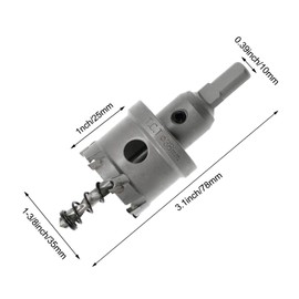 Hordion 1 1/2inch/38mm Carbide Hole Saw Cutter Drill Bit Tooth Tipped TCT Hole Cutter for Stainless Steel Sheet Metal Sheet Plastic FRP Board