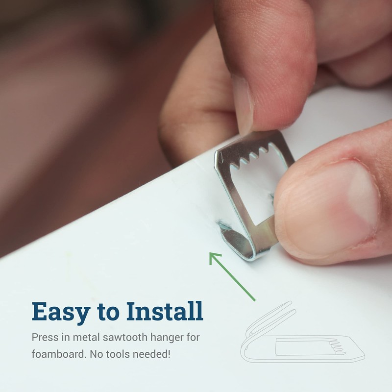 Foam Board Hangers Metal Sawtooth - 100 Pack - Foamcore