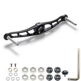 HEIGHTEN 3.5/4.5/5.1 inches (88/115/130 mm) Bait Reel Handle (No Knob), 4 Colors, 70 Aviation Aluminum, For Shimano Daiwa Abu or Lucia Bait Reel (Black, 4.5 inches (115 mm) (43)