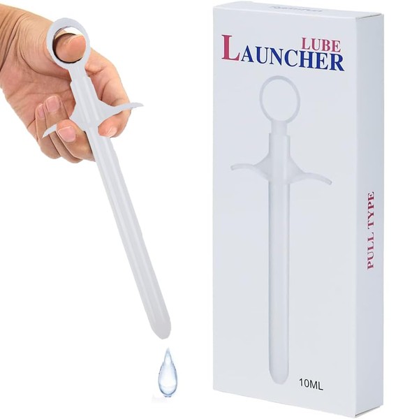 Zooma Lubricant Launcher, Lube Launcher, Lubricant Syringe Applicator. Reusable Lube Tube Syringes for Vaginal (White)