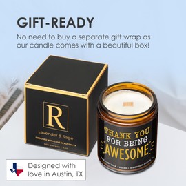 Thank You for Being Awesome Candle, Appreciation Gifts for Women, Thank You Candle, Male Thank You Gifts for Men, Thank You Gifts for Women, Appreciation Gifts for Coworkers, Gratitude Gifts Friends