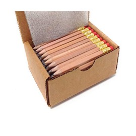 Half Pencils with Eraser - Golf, Pew, Short, Mini, Non Toxic, Wooden, Hexagon, Sharpened, #2 Pencil, Color - Natural Wood, Box of 72, (Half Gross) Golf Pocket Pencils TM