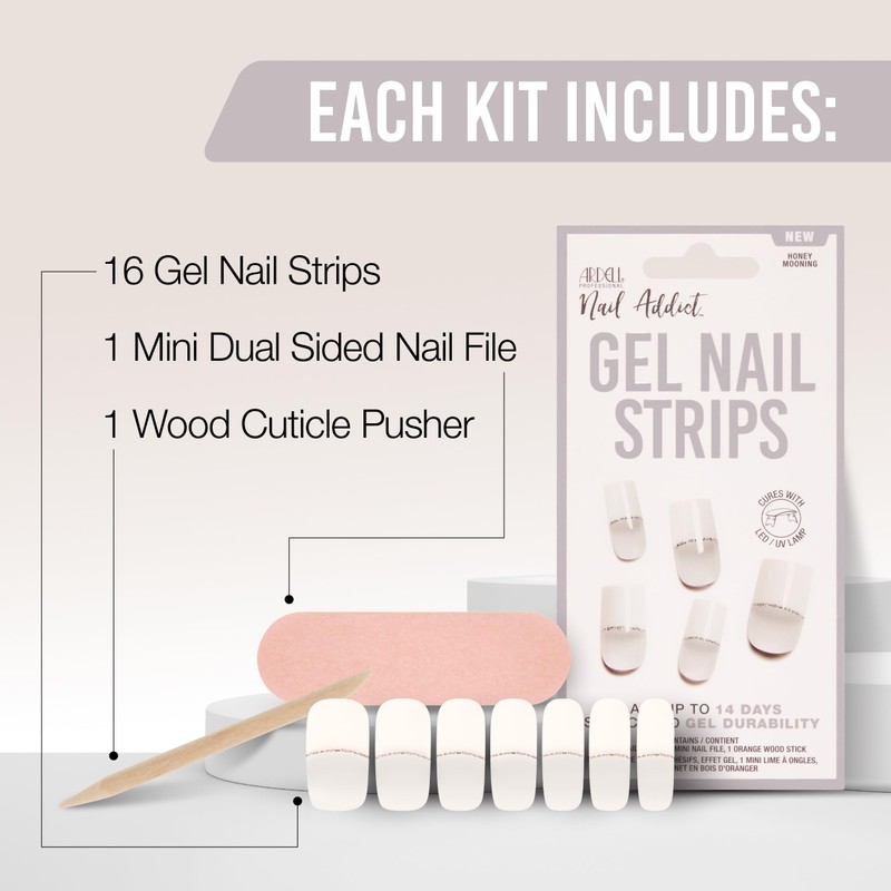 Ardell Nail Addict Gel Nail Strips - Honey Mooning, Cures