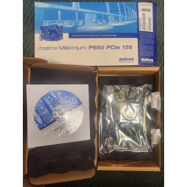 Matrox Dual head Video card P650 P65-MDDE128 128MB DDR DVI PCI E x16 - new!