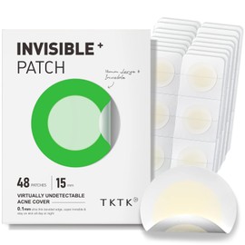 TKTK Pimple Patches - 15mm Large Invisible Acne Patch for Face with Salicylic Acid, 0.01 cm Extra Thin Edges Daytime Use Hydrocolloid Zit Patch for Large Pustule, White Head, Cystic Acne Spot Treatment - 48 Count
