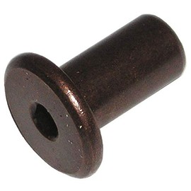 1/4" Furniture Connector Cap Flat Head Nuts - Dark Bronze Finish (10 Pack) - 17mm Diameter Button Head