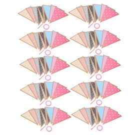 KONTONTY 10Pcs Multicolor Floral Pennant Flags Bunting Banner for Farmhouse Classroom Playhouse Decor Fade Resistant Party Decoration Garland for Home and Photography Props