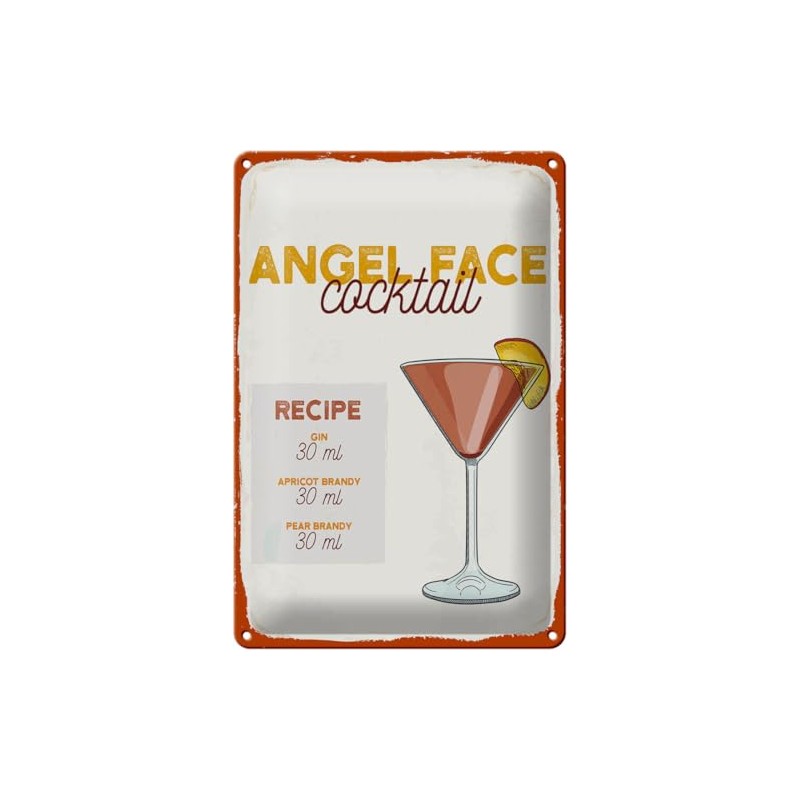 Blechschild 30 x 20 cm Angel Face Cocktail Recipe -