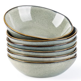 AmorArc Ceramic Cereal Bowls Set of 6, 24 oz Handmade Stoneware Bowls Set for Cereal Soup Salad, Stylish Kitchen bowls for Meal, Dishwasher & Microwave Safe