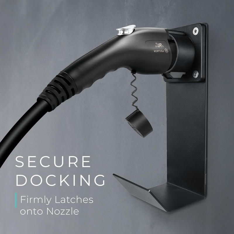 Lectron Electric Vehicle Charger Nozzle Holster Dock & J-Hook Combo