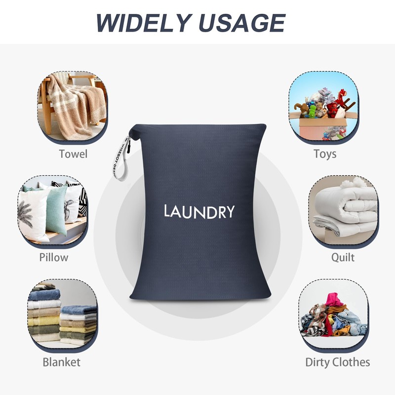 WiseBoy Laundry Bag, 23.6x35 inch Oversized Laundry Bags, Travel Laundry