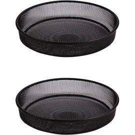 Yojanner 2pcs Metal Round Bird Feeders Tray, Wild Birds Seed Feeder Tray*2