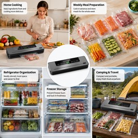 Electric Vacuum Sealer Machine for Food Storage – Wet & Dry Automatic Vacuum Packaging System for Kitchen Meal Prep and Organization