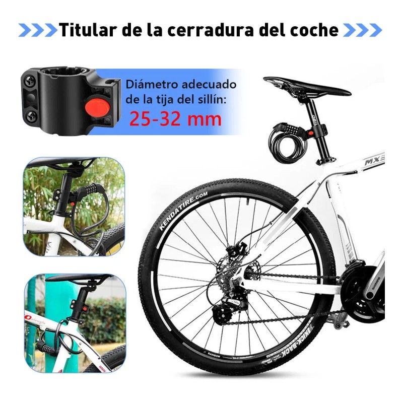 Candado Combinación Impermeable Para Bici/moto 1.5m Negro